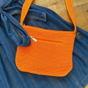 THE SAK Small Woven Orange Bag